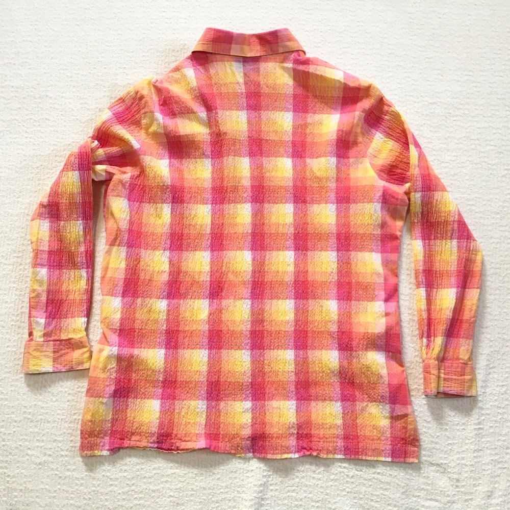 Pendleton Plaid Boho Spring Crinkle Button Down W… - image 3